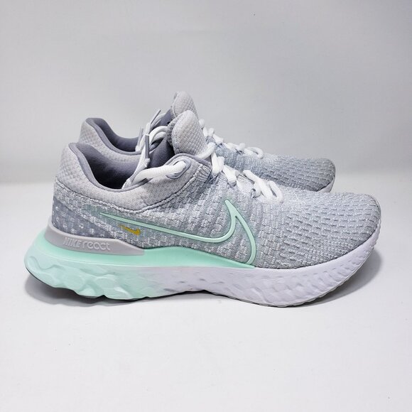 Nike React Infinity Run Flyknit 2 Running Shoes Gray/Mint Womens 7.5 - Picture 4 of 9